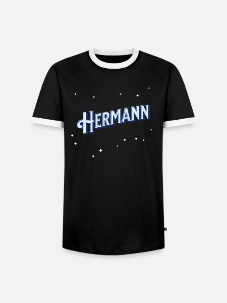 Hermann Namen personalisiert - Männer Kontrast-T-Shirt - Schwarz/Weiß