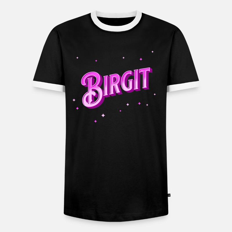 Birgit name personalized - Men's Ringer Shirt - black/white
