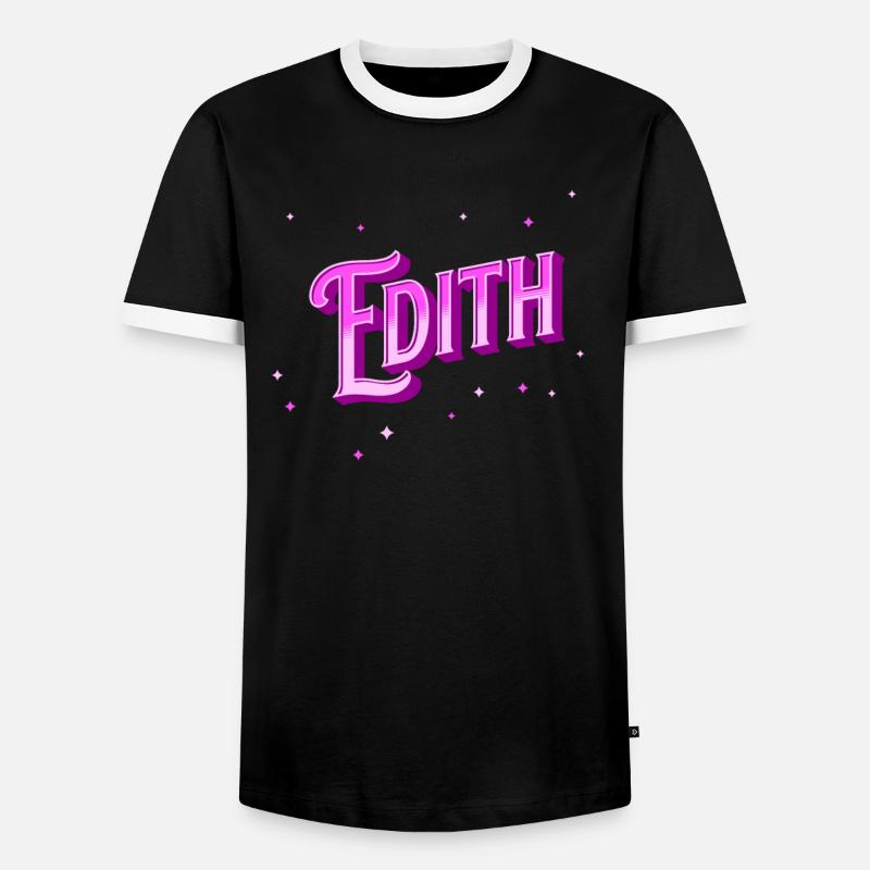 Edith name personalized - Men's Ringer Shirt - black/white