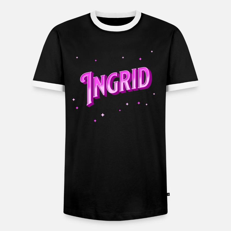 Ingrid name personalized - Men's Ringer Shirt - black/white