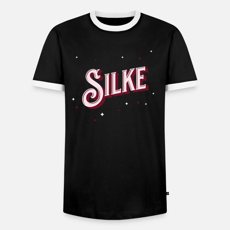Silke name personalized - Men's Ringer Shirt - black/white
