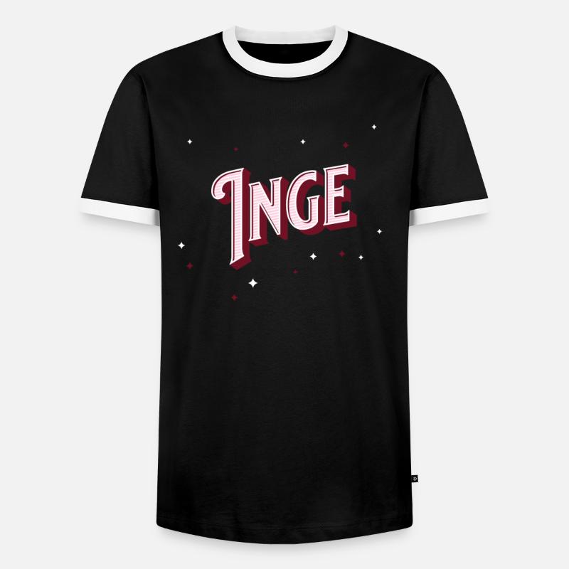 Inge name personalized - Men's Ringer Shirt - black/white