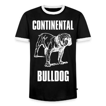Colorbulls Conti Bulldoggen Continental Bulldogs - Men's Ringer Shirt - black/white - Front - AI Model Female 172 light (172cm) & AI Model Male 178 light (178cm)