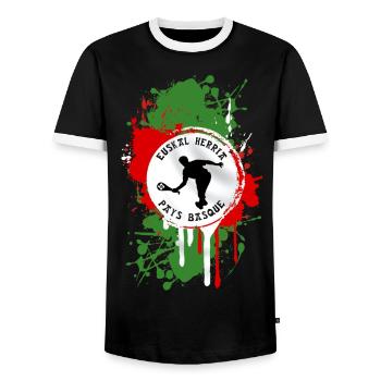 basque sport and tradition 07 - T-shirt contrasté Homme - noir/blanc - Devant - AI Model Female 172 light (172cm) & AI Model Male 178 light (178cm)