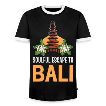 Bali - Männer Kontrast-T-Shirt - Schwarz/Weiß - Vorne - AI Model Female 172 light (172cm) & AI Model Male 178 light (178cm)