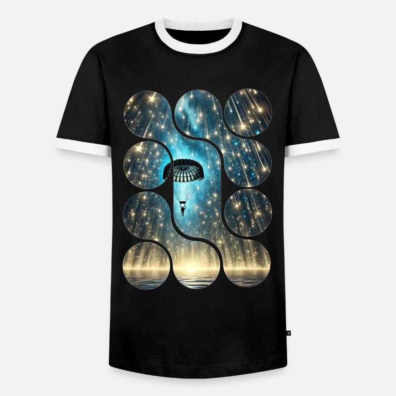 Star Parachute Visual - Men's Ringer Shirt - black/white