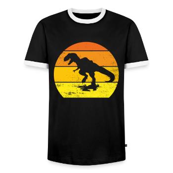 Dinosaurs funny humor gift idea t-rex - Men's Ringer Shirt - black/white - Front - AI Model Female 172 light (172cm) & AI Model Male 178 light (178cm)