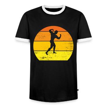 BODYBUILDING idée cadeau original et personnalisé - T-shirt contrasté Homme - noir/blanc - Devant - AI Model Female 172 light (172cm) & AI Model Male 178 light (178cm)