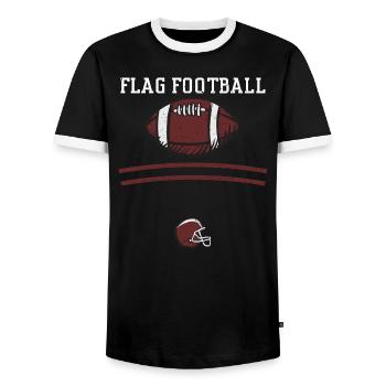 Flag Football - Football - Men's Ringer Shirt - black/white - Front - AI Model Female 172 light (172cm) & AI Model Male 178 light (178cm)