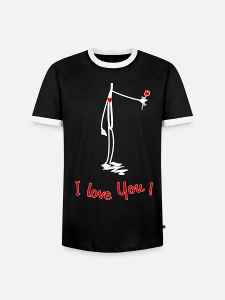 I love You - Männer Kontrast-T-Shirt - Schwarz/Weiß