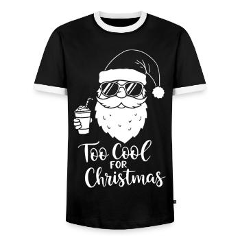 Too Cool For Christmas Santa Stil - Männer Kontrast-T-Shirt - Schwarz/Weiß - Vorne - AI Model Female 172 light (172cm) & AI Model Male 178 light (178cm)