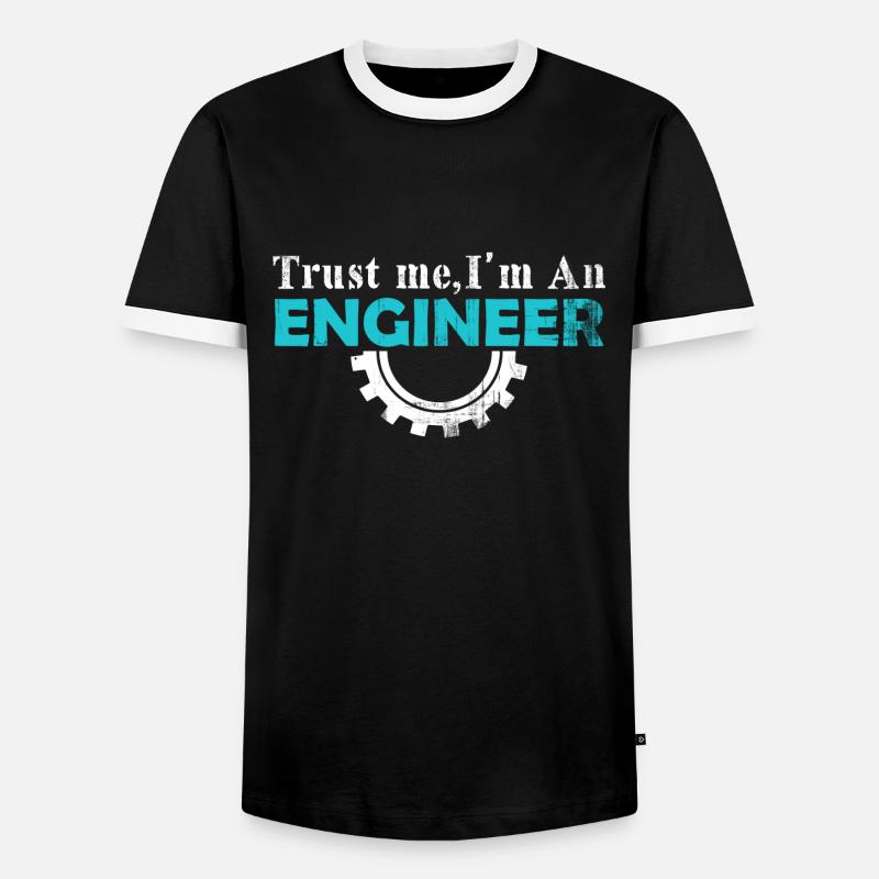 engineer - Men's Ringer Shirt - black/white