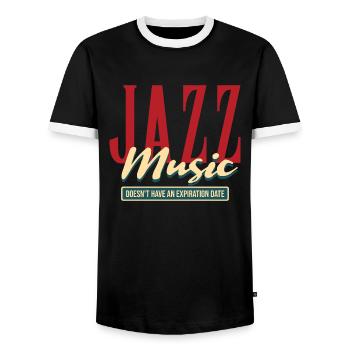 Jazz - Männer Kontrast-T-Shirt - Schwarz/Weiß - Vorne - AI Model Female 172 light (172cm) & AI Model Male 178 light (178cm)