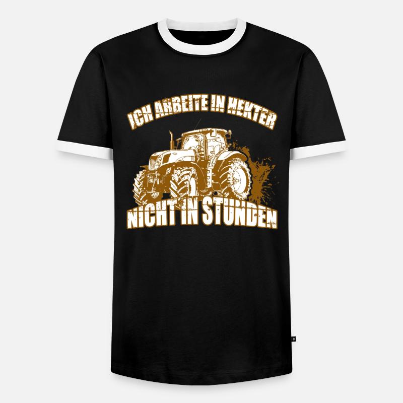 tractor - Men's Ringer Shirt - black/white