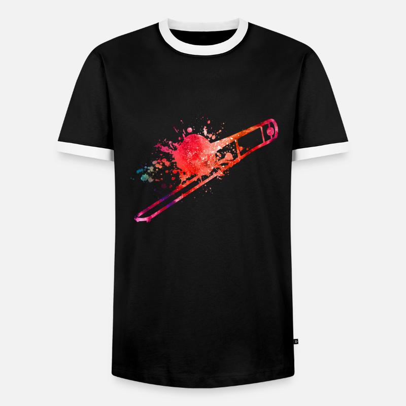 Posaune - Männer Kontrast-T-Shirt - Schwarz/Weiß