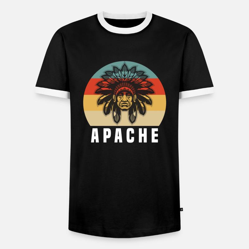 Apache - Men's Ringer Shirt - black/white