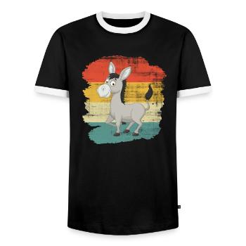 cul - T-shirt contrasté Homme - noir/blanc - Devant - AI Model Female 172 light (172cm) & AI Model Male 178 light (178cm)