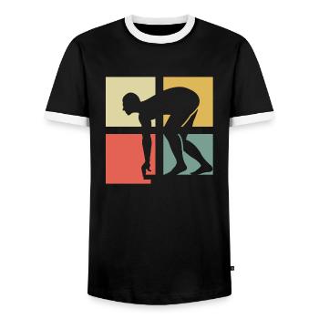 nageur - T-shirt contrasté Homme - noir/blanc - Devant - AI Model Female 172 light (172cm) & AI Model Male 178 light (178cm)