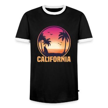 Kalifornien - Männer Kontrast-T-Shirt - Schwarz/Weiß - Vorne - AI Model Female 172 light (172cm) & AI Model Male 178 light (178cm)