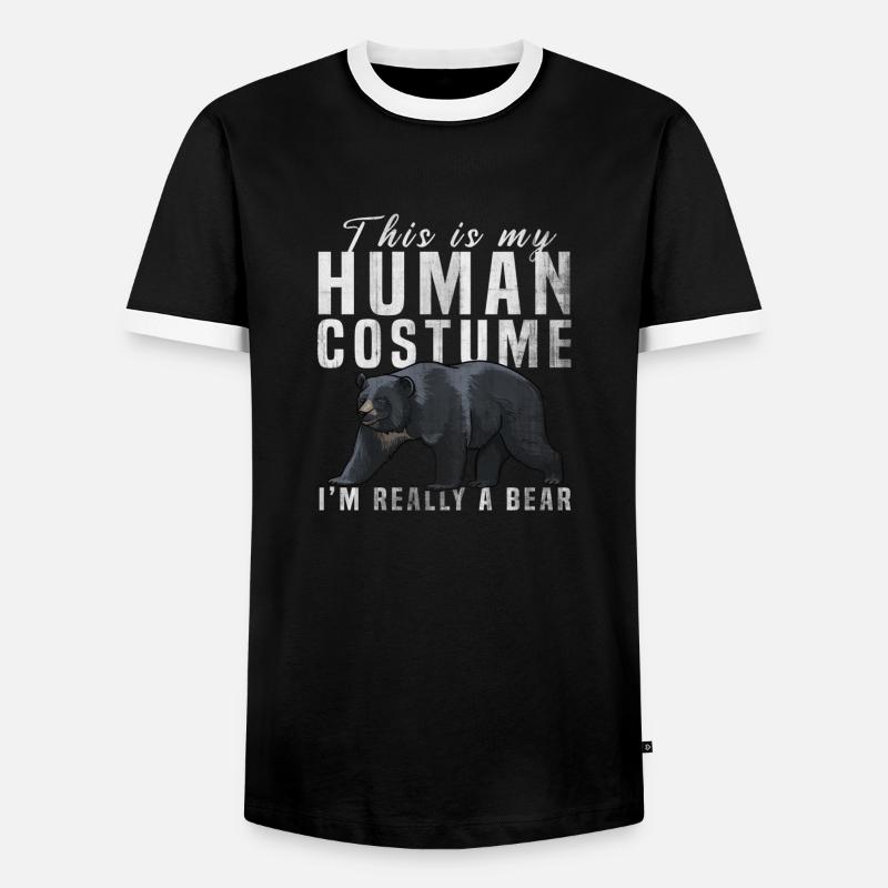 Bär - Männer Kontrast-T-Shirt - Schwarz/Weiß