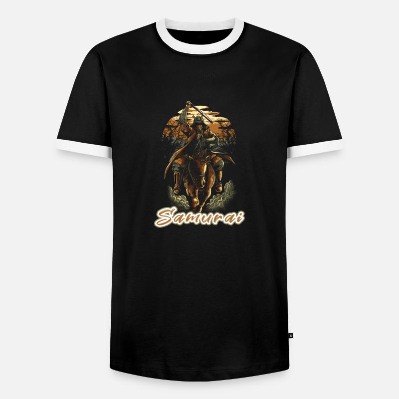 samurai - Men's Ringer Shirt - black/white