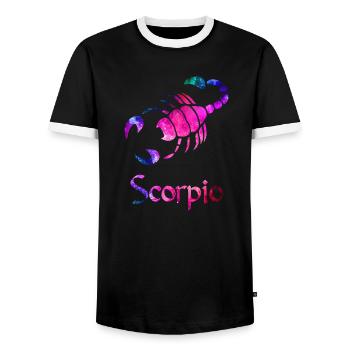 Skorpion - Männer Kontrast-T-Shirt - Schwarz/Weiß - Vorne - AI Model Female 172 light (172cm) & AI Model Male 178 light (178cm)