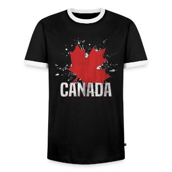 Kanada - Männer Kontrast-T-Shirt - Schwarz/Weiß - Vorne - AI Model Female 172 light (172cm) & AI Model Male 178 light (178cm)