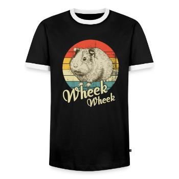 Meerschweinchen - Männer Kontrast-T-Shirt - Schwarz/Weiß - Vorne - AI Model Female 172 light (172cm) & AI Model Male 178 light (178cm)