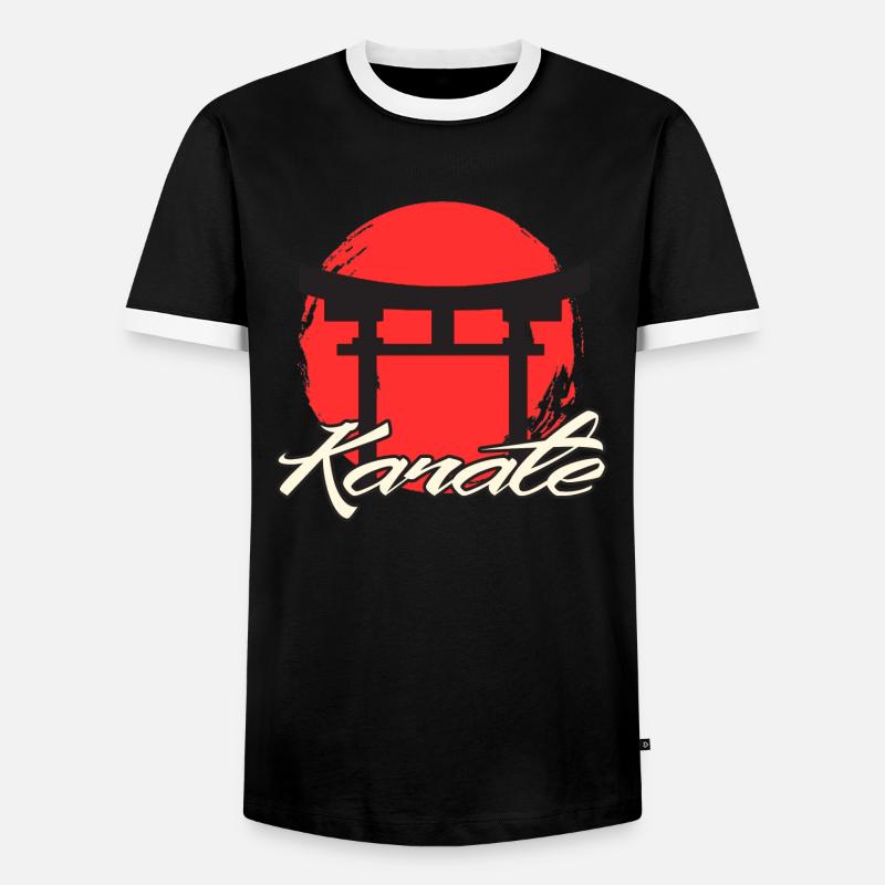 Karate - Männer Kontrast-T-Shirt - Schwarz/Weiß