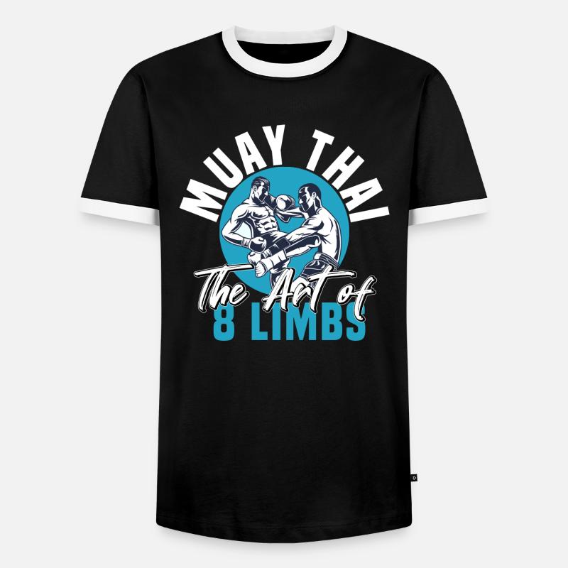 Muay Thai - Männer Kontrast-T-Shirt - Schwarz/Weiß