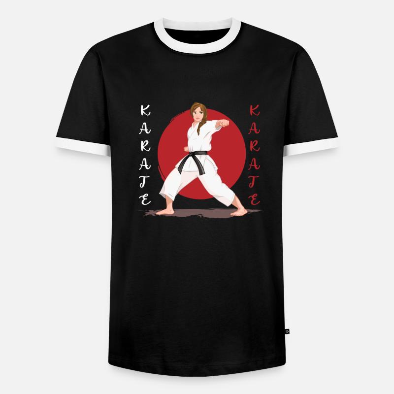 karate - Men's Ringer Shirt - black/white
