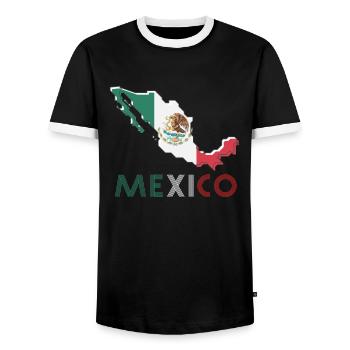 Mexique - T-shirt contrasté Homme - noir/blanc - Devant - AI Model Female 172 light (172cm) & AI Model Male 178 light (178cm)