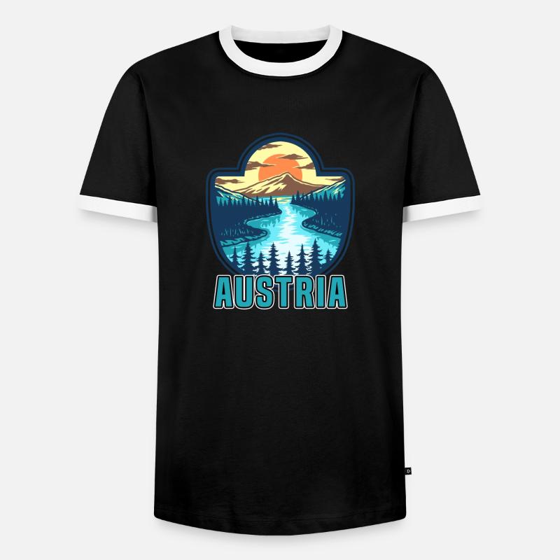 Austria - Men's Ringer Shirt - black/white