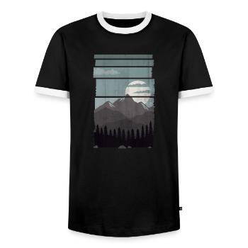 nature - T-shirt contrasté Homme - noir/blanc - Devant - AI Model Female 172 light (172cm) & AI Model Male 178 light (178cm)