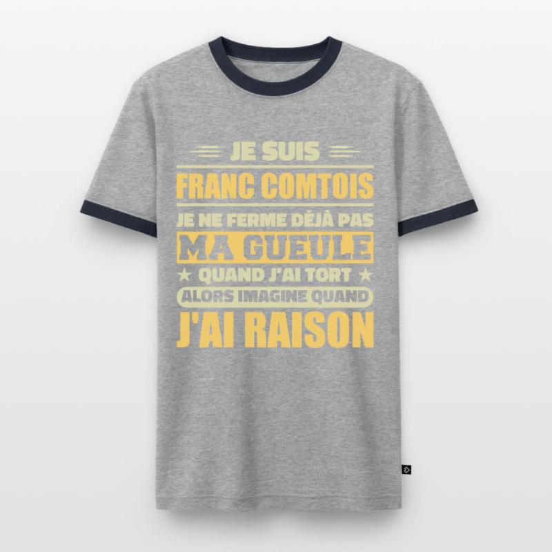 Franc comtois je ferme pas ma gueule franche comté T-shirt contrasté Homme