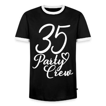 35 Party Crew 35th Birthday Party 35 ans - T-shirt contrasté Homme - noir/blanc - Devant - AI Model Female 172 light (172cm) & AI Model Male 178 light (178cm)