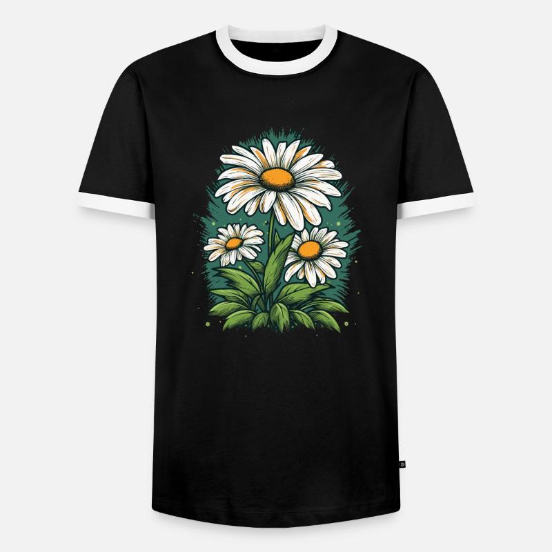 Gänseblümchen - Männer Kontrast-T-Shirt - Schwarz/Weiß