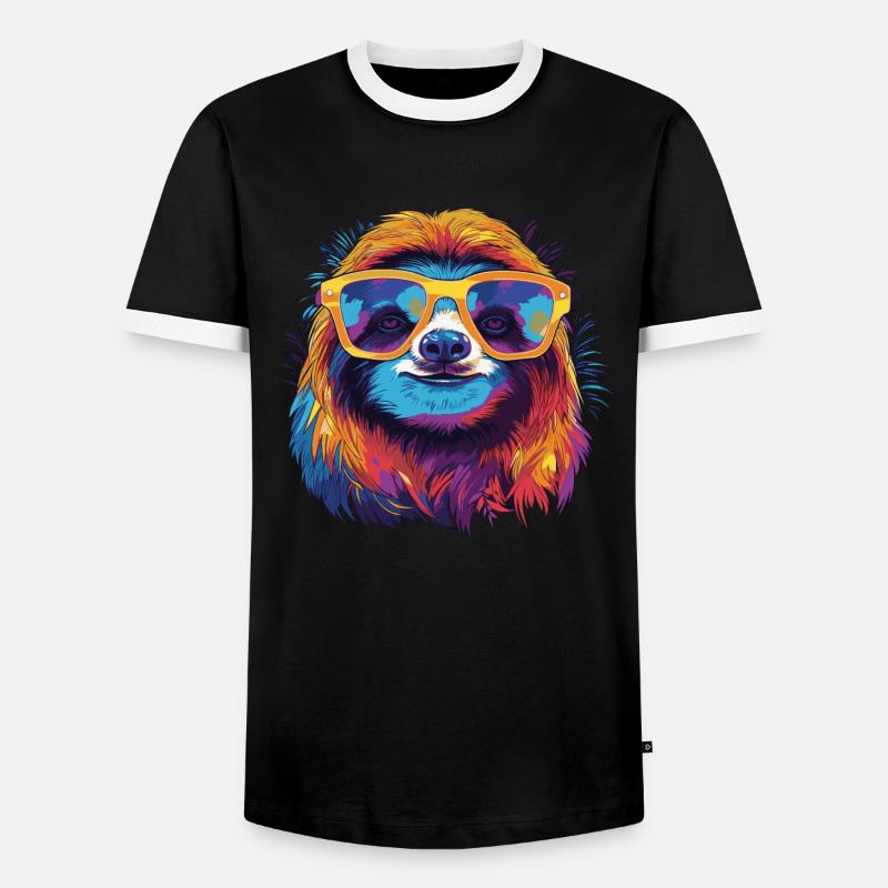 Cool Sloth - Men's Ringer Shirt - black/white