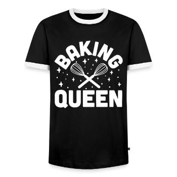 Baking Queen Gift Tee Shirt Everyone Loves Cupcakes R - Men's Ringer Shirt - black/white - Front - AI Model Female 172 light (172cm) & AI Model Male 178 light (178cm)