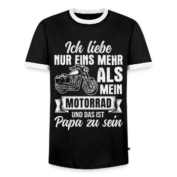 Motorradfahrer Biker Papa Motorrad Vater - Männer Kontrast-T-Shirt - Schwarz/Weiß - Vorne - AI Model Female 172 light (172cm) & AI Model Male 178 light (178cm)