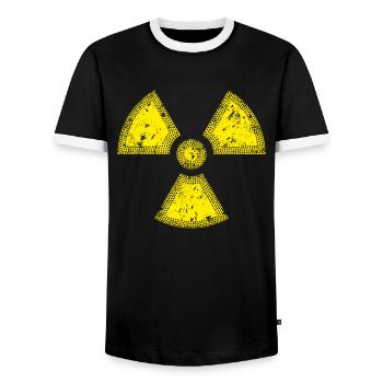 Radioactive / Symbol Radioactivity - Men's Ringer Shirt - black/white - Front - AI Model Female 172 light (172cm) & AI Model Male 178 light (178cm)