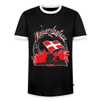 Kaiserslautern - Männer Kontrast-T-Shirt - Schwarz/Weiß - Vorne - AI Model Female 172 light (172cm) & AI Model Male 178 light (178cm)