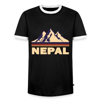 népal montagnes asie cadeau - T-shirt contrasté Homme - noir/blanc - Devant - AI Model Female 172 light (172cm) & AI Model Male 178 light (178cm)