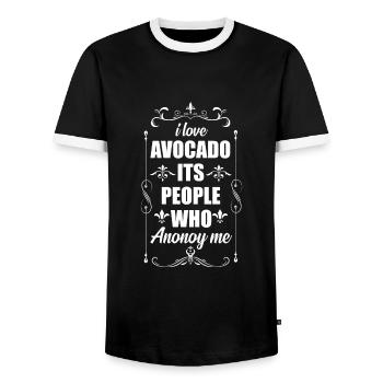 Avocado - Männer Kontrast-T-Shirt - Schwarz/Weiß - Vorne - AI Model Female 172 light (172cm) & AI Model Male 178 light (178cm)