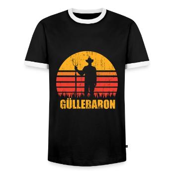 Landwirt Landwirtschaft Gülle - Männer Kontrast-T-Shirt - Schwarz/Weiß - Vorne - AI Model Female 172 light (172cm) & AI Model Male 178 light (178cm)