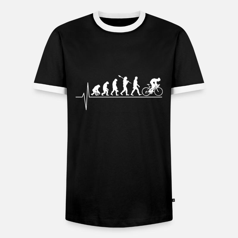 Fahrrad Evolution - Männer Kontrast-T-Shirt - Schwarz/Weiß