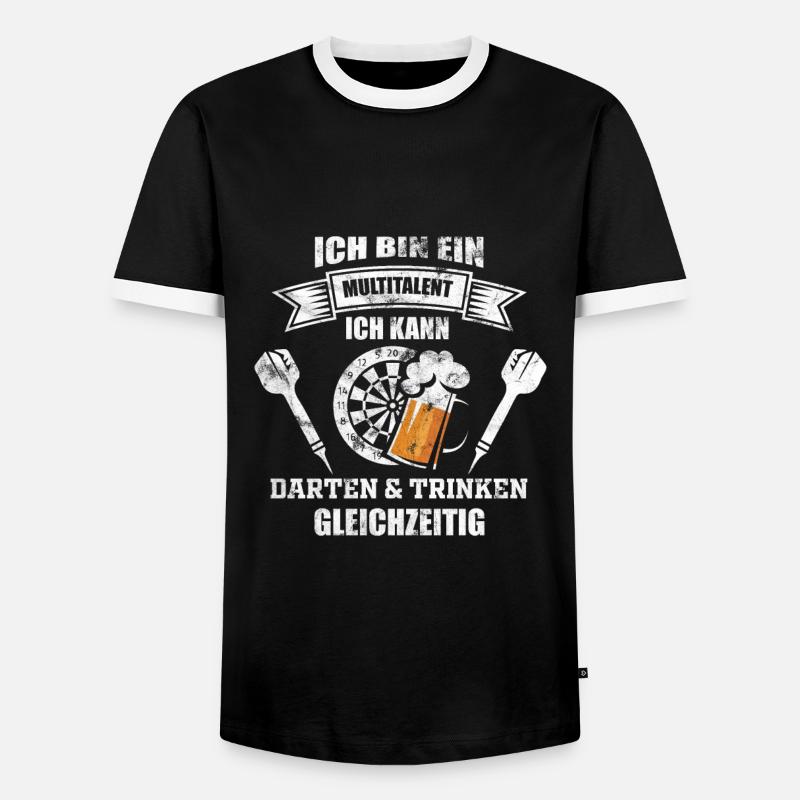 Darts Darten Gift - Men's Ringer Shirt - black/white