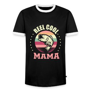 Pêcheur Pêcheur Pêcheur Maman - T-shirt contrasté Homme - noir/blanc - Devant - AI Model Female 172 light (172cm) & AI Model Male 178 light (178cm)