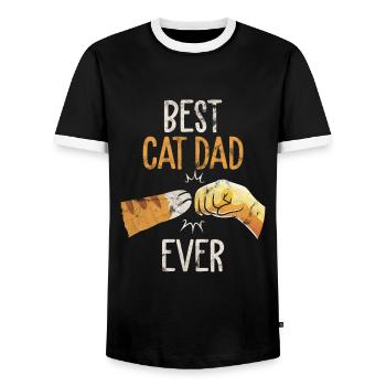 Cats Cat best Friends - Men's Ringer Shirt - black/white - Front - AI Model Female 172 light (172cm) & AI Model Male 178 light (178cm)