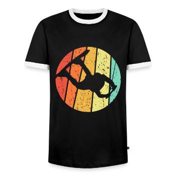 Wakeboard Wakeboarder Retro Geschenk - Männer Kontrast-T-Shirt - Schwarz/Weiß - Vorne - AI Model Female 172 light (172cm) & AI Model Male 178 light (178cm)